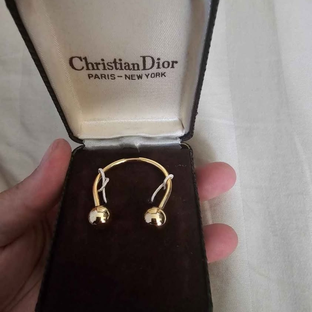Vintage Authentic Christian Dior Paris New York Key Ring with Original Box